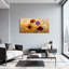 Plantes et fleurs, fleurs sauvages colorées dans un champ doré, art sur toile-2140782220