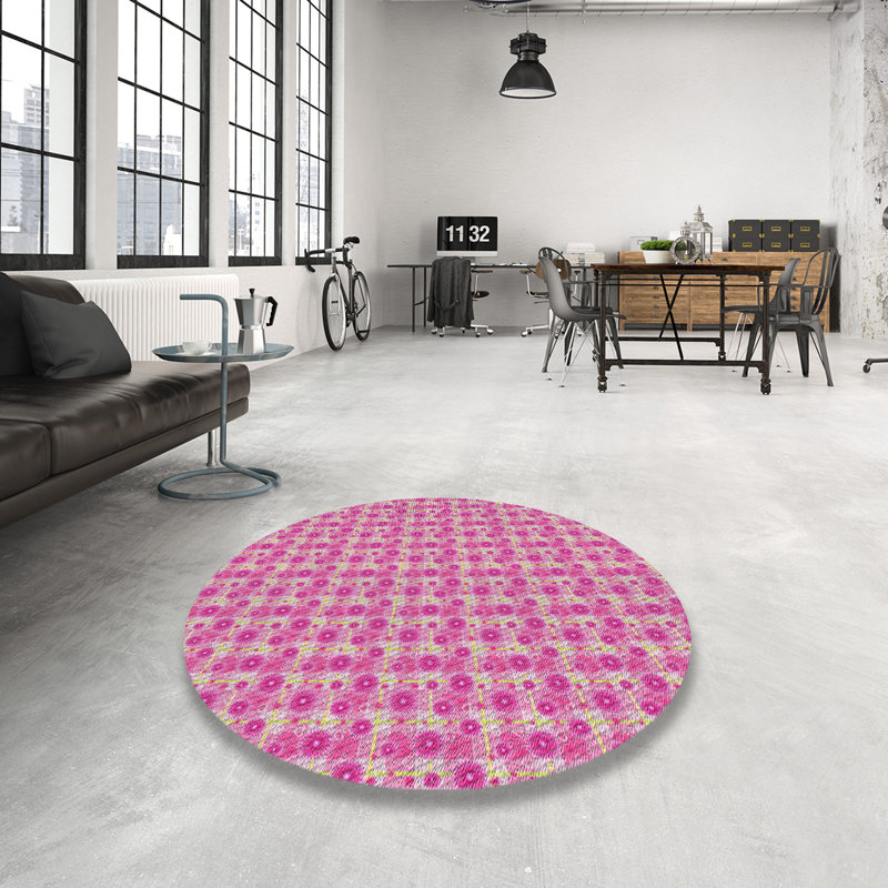 Floral Indoor Rug, Round 4'