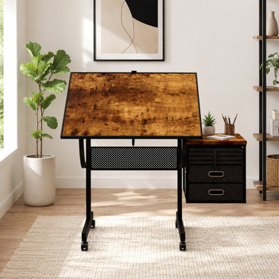 Table de casse-tête à angle réglable avec quatre plateaux de rangement et une housse double face, structure en métal noir