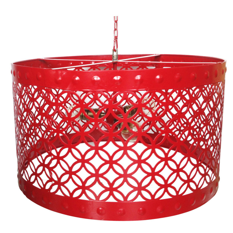 Luminaire suspendu tambour 3 lumières D21x12 "