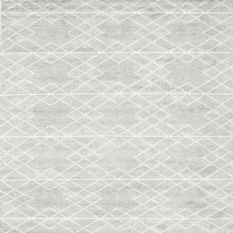 Tapis beige/gris contemporain, Carré 6 pi