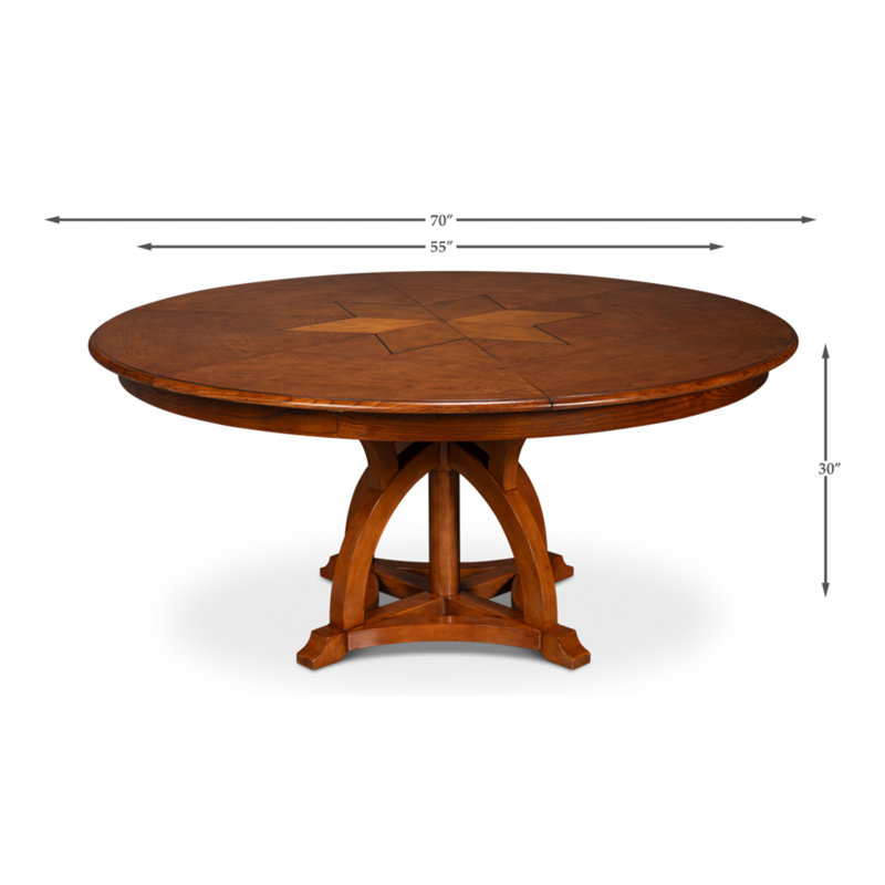 Austin Round Solid Wood Dining Table, 30"H x 55"L x 55"W