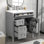 Meuble-lavabo de 30 po avec lavabo supérieur, meuble-lavabo moderne avec 2 tiroirs et tiroir escamotable, meuble-lavabo simple