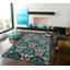 Tapis bleu à motif floral Haldis-766431060