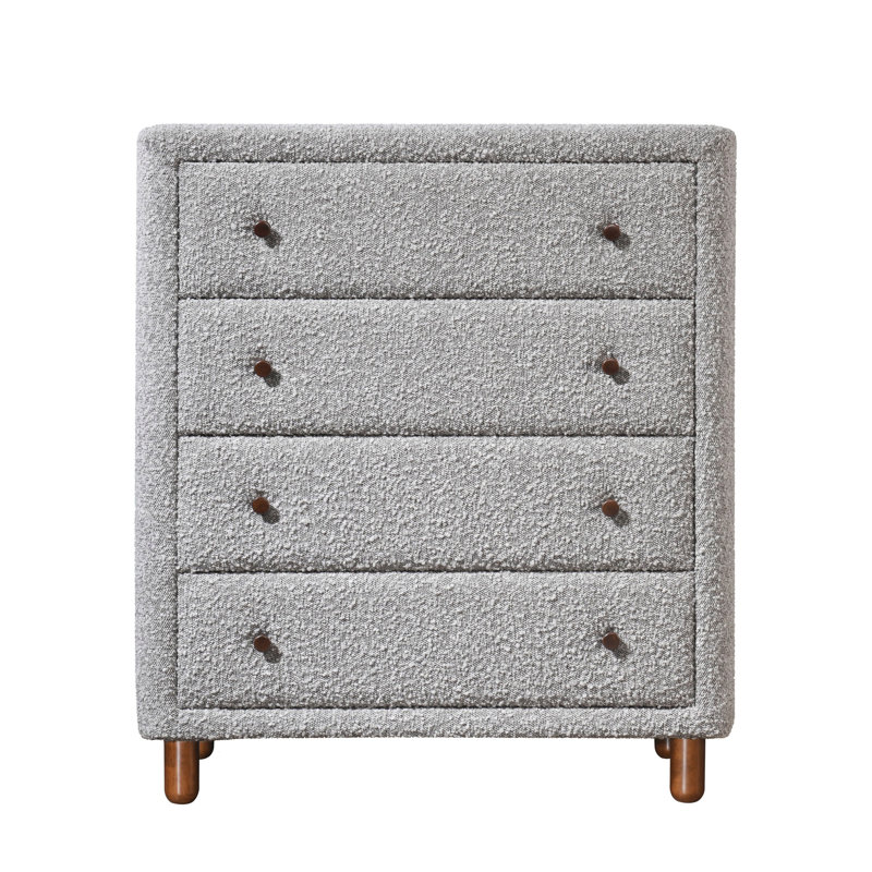 Commode Cleo Grey Boucle, commode pour salle à manger, salon, chambre à coucher, couloir de cuisine (commode)