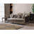 Haben Button Tufted Sofa with 5 Pillows in Light Green, Gold and Black High Gloss