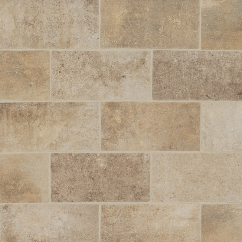 Montana 5" x 10" Porcelain Brick Look Wall & Floor Tile, Flathead