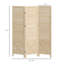 4.7' 3 Panel Wooden Room Divider With Pegboard Display, Folding Privacy Screen For Home Office, Natural