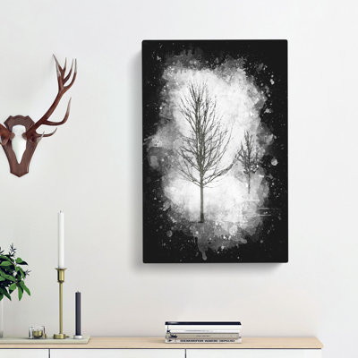 Winter Trees Abstract - Wrapped Canvas