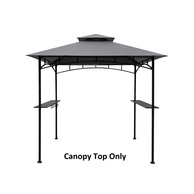 Gray Polyester Double Tiered Grill Gazebo Canopy Top