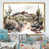 Toile avec cadre flottant or
