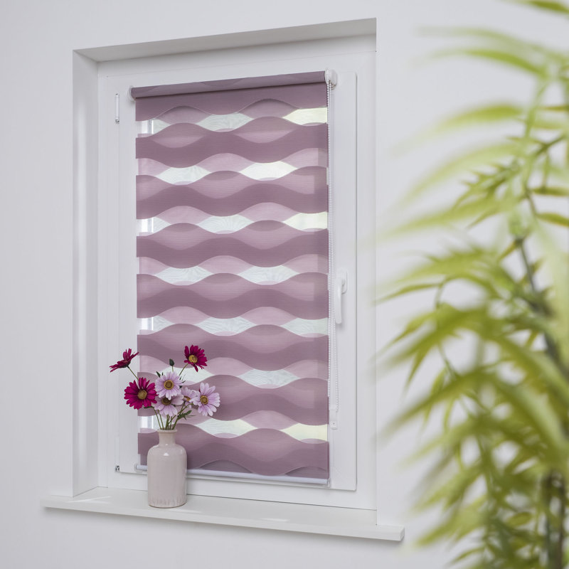 Semi Sheer Roll-Up Blind, 80cm W x 210cm L, Pink