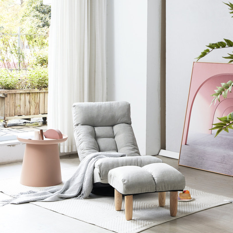 Comfortable Metal Reclining Chair With Linen Padding - Fits Multiple Spaces Adjustable Back In Gray, Blending Style And Comfort
