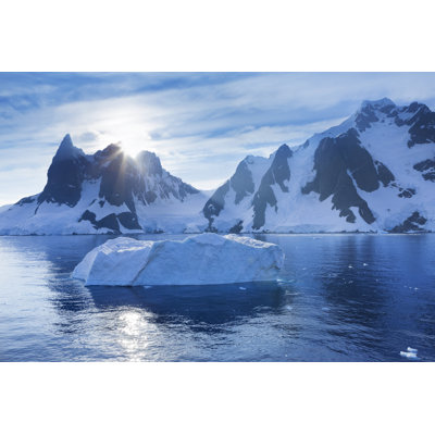 Antarctica Lemaire Channel first sunlight at snowy mountain Wall Art on Canvas