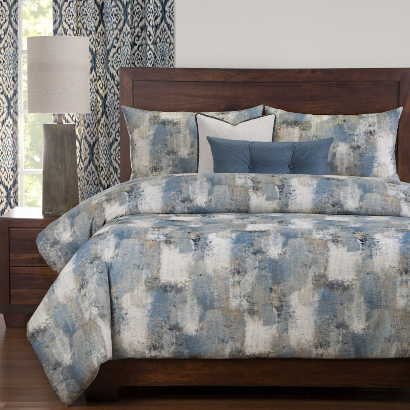 Ensemble de housse de couette Calcutta Luxury, Housse de couette double + 2 coussins décoratifs, Denim