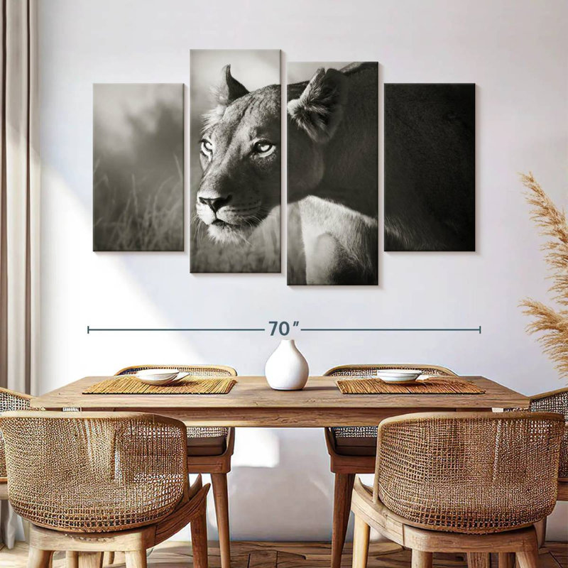 Brampt traçant la lionne, H 42 po x l 68 po