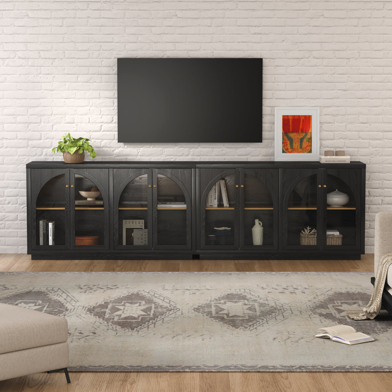 Armoire de rangement en acrylique 4 portes, Noir