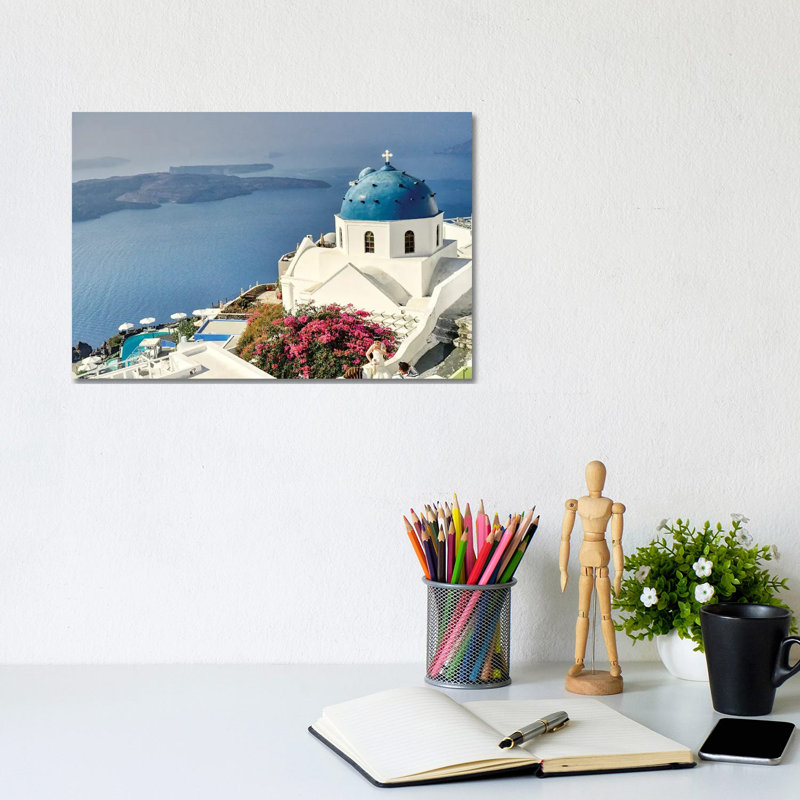 Santorini by Zoe Schumacher - Wrapped Canvas Print, 20.32 cm H x 30.48 cm W