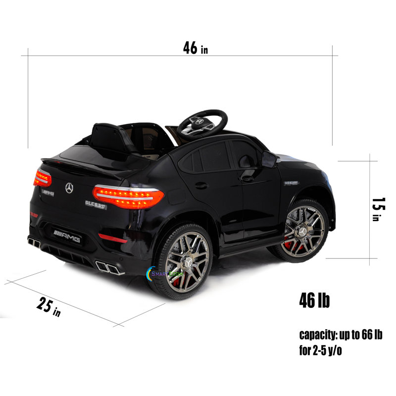 Black 12V Mercedes AMG GLC63S Kids Ride-On SUV with Remote Control