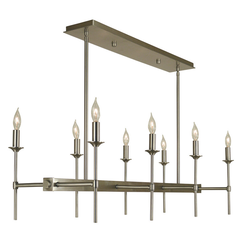 Lustre linéaire 8 lumières Bion By Rosdorf Park, Laiton antique