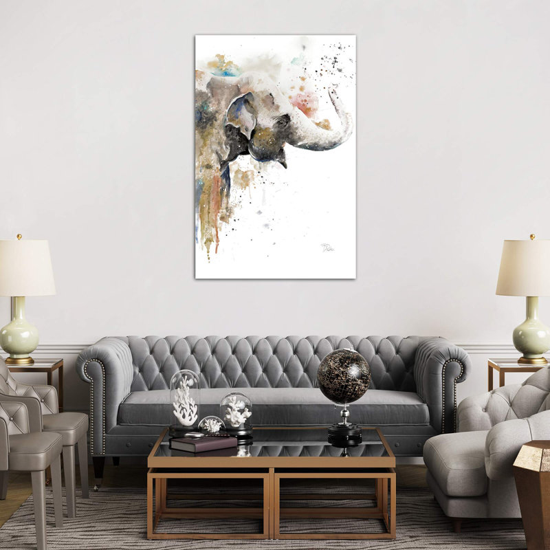 Water Elephant by Patricia Pinto - Wrapped Canvas Print, 66.04 cm H x 45.72 cm W x 1.91 cm D