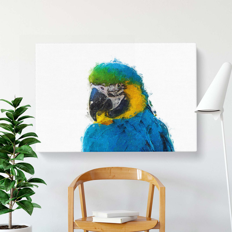 Macaw Parrot - Wrapped Canvas Painting, 50cm H x 76cm W x 3cm D