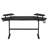Black Carbon-fiber Like Mdf Gaming Desk With Dual Adjustable Monitor Shelves And Device Stands