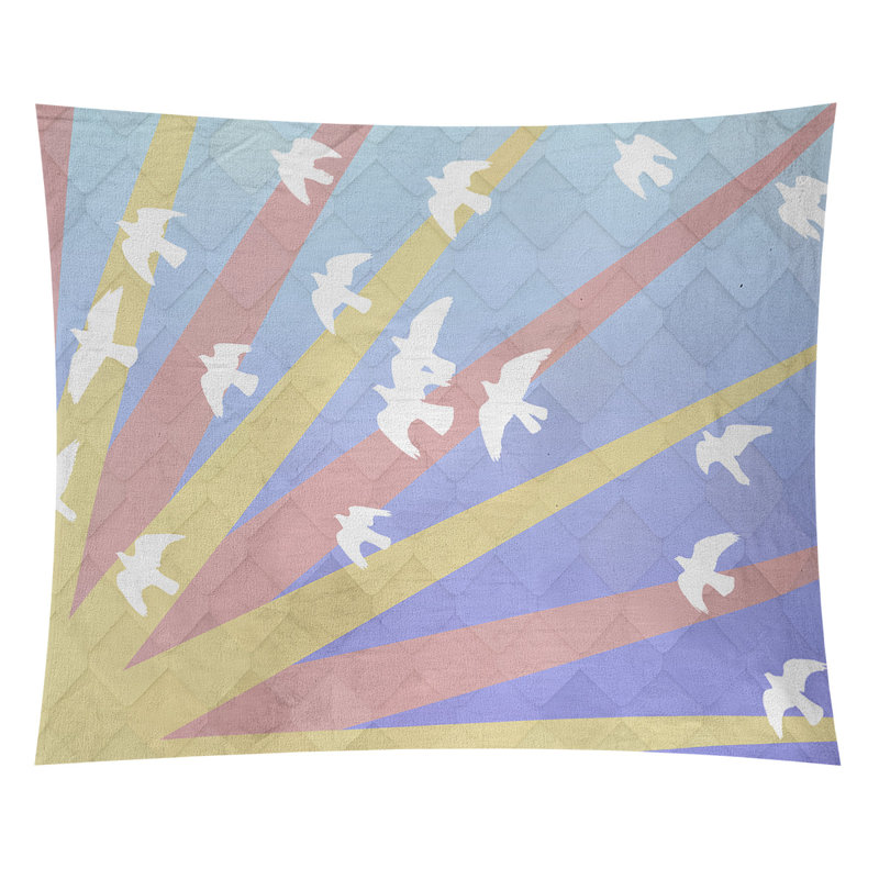 Tapisserie oiseaux et soleil Enrik, Intérieur, H 27,5 po x l 37,5 po