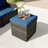 Stylish PE Wicker Square Outdoor Patio Ottoman-142130807-142130804