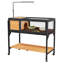 Cage à tortues mobile surélevée avec support de lampe, cage à reptile avec plateau étanche et tablette de rangement inférieure, jaune