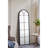 23.5X74.5" Arched Floor Mirror With Black And Gold Windowpane Design
