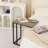 Jabria C Shape Base Type Square End Table & Side Table with 4 Wheels for Sofa, Bed Side-1040056050