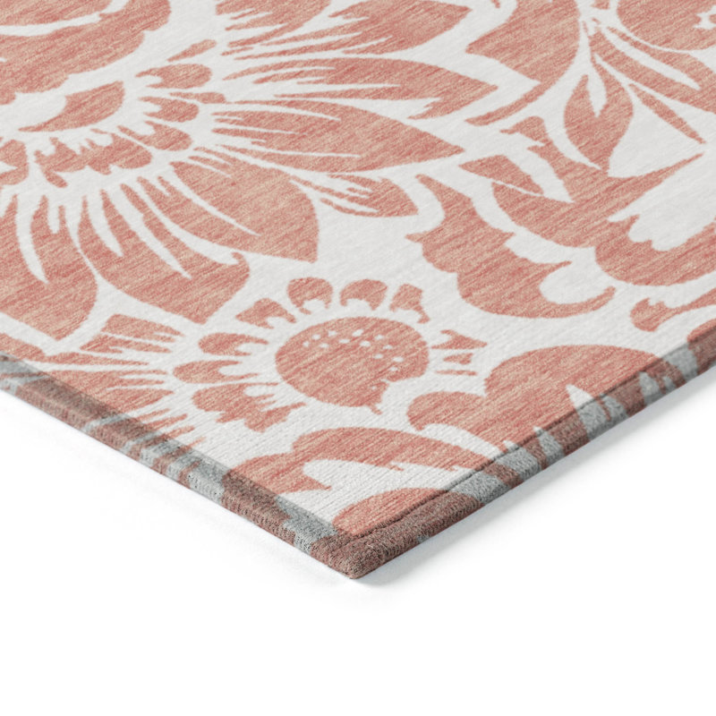Tapis intérieur / extérieur lavable en machine Daaf ACN551 8 pi x 10 pi saumon, Rectangle 3 pi x 5 pi