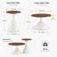 Ensemble de tables basses rondes multifonctionnelles 2 pièces, plateau à motif avec base en acier pour une utilisation durable et élégante-1184963757