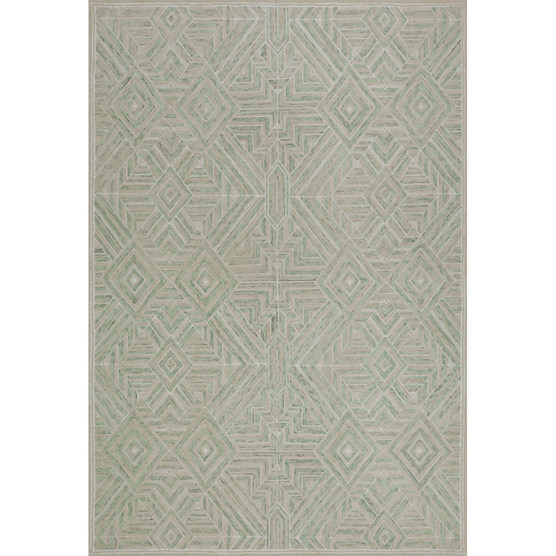 Cyprus Hand-Tufted Cut/Loop Pile Textured Geometric Wool Rug, 8'6" x 12'6"