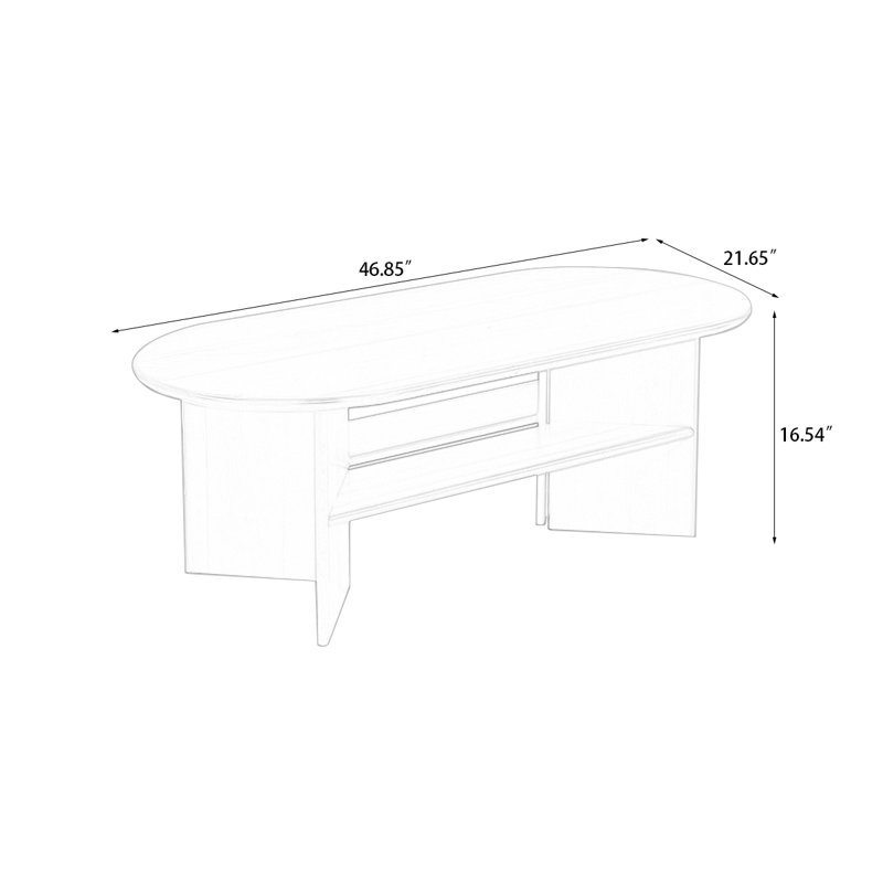 Table basse 46,85 ", Noyer