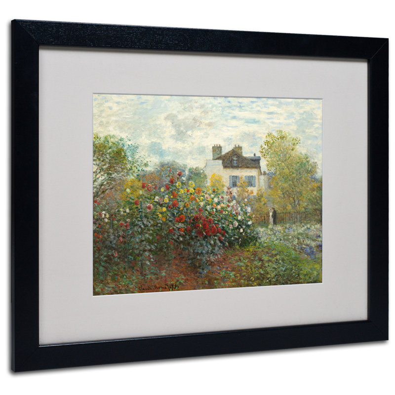  Art mural encadré - Décoration murale Claude Monet «Le jardin de l'artiste à Argenteuil» avec cadre mat - Art du salon, de la cuisine et de la salle de bain - 16 x 20