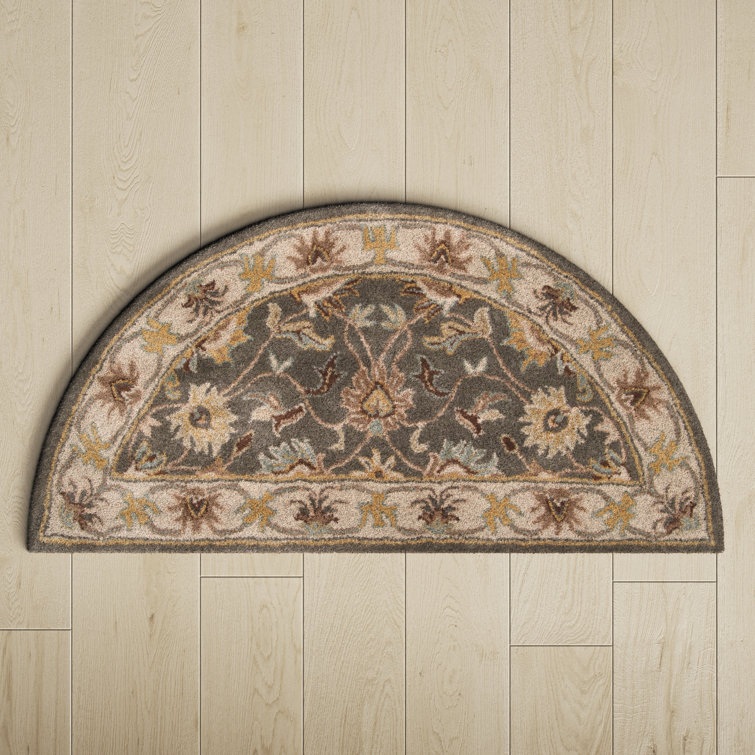 Arden Floral Handmade Tufted Wool Charcoal/Light Beige/Yellow Area Rug