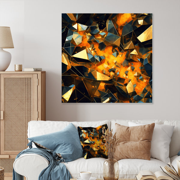 Wrought Studio Gold Cubist Visions I On Metal Print | Wayfair