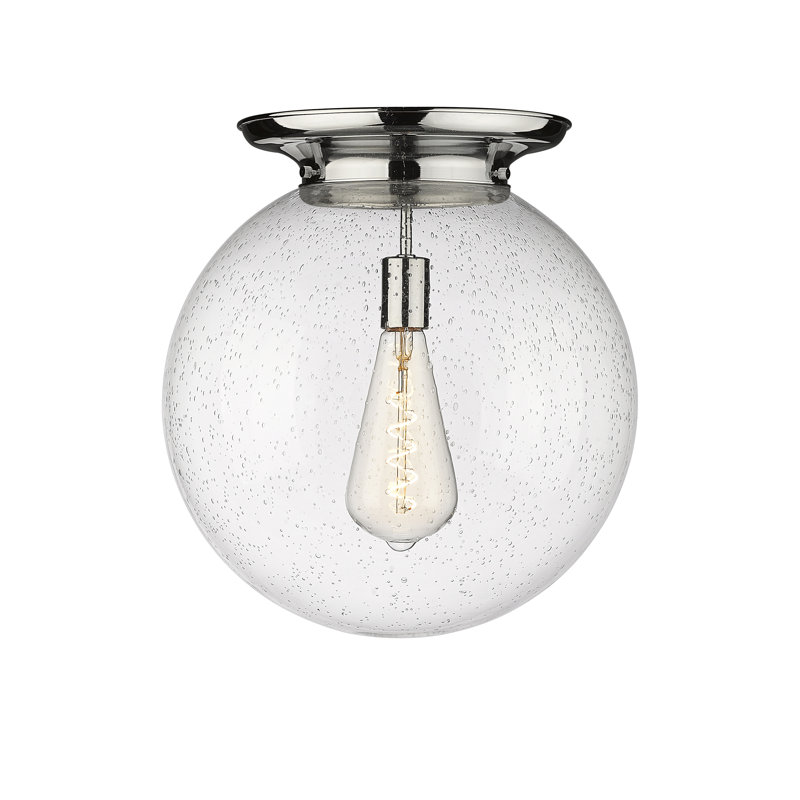 Plafonnier encastré 16 lumières 1 lumière Alfonsa, H 17,13 po x l 15,75 po x P 15,75 po, Bullé, Chrome poli