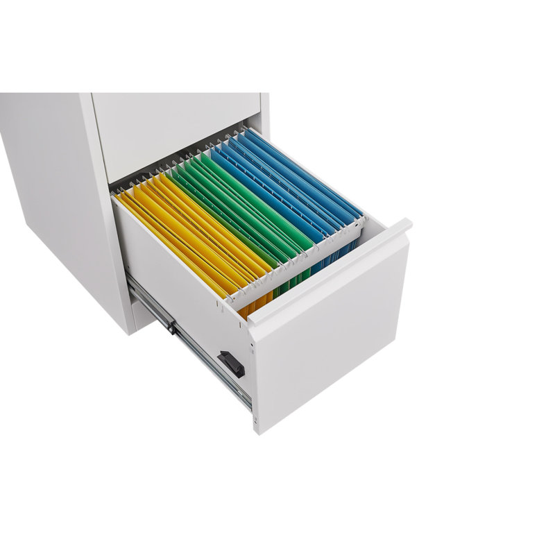 3 Drawer File Cabinet With Lock, Vertical File Cabinet, Office Organizer, White