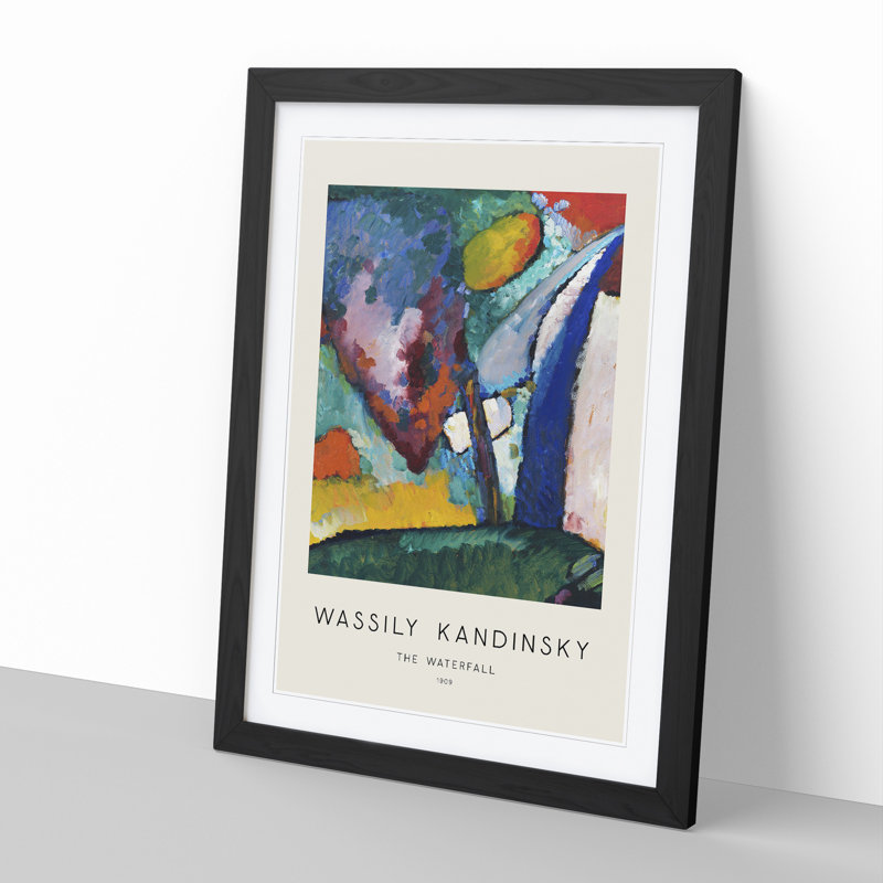 The Waterfall by Wassily Kandinsky - Picture Frame Painting, 48cm H x 36cm W x 2cm D, Black Framed