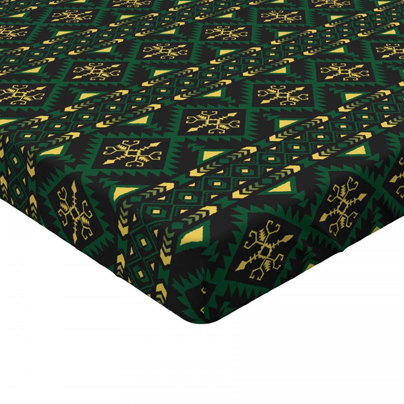 Microfiber Geometric Fitted Sheet, Queen Fitted Sheet