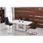 Ensemble de 2 chaises d'appoint rembourrées en similicuir et structure en métal chromé-1209304991