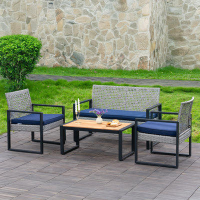 4 - Person Outdoor Seating Group with Cushions