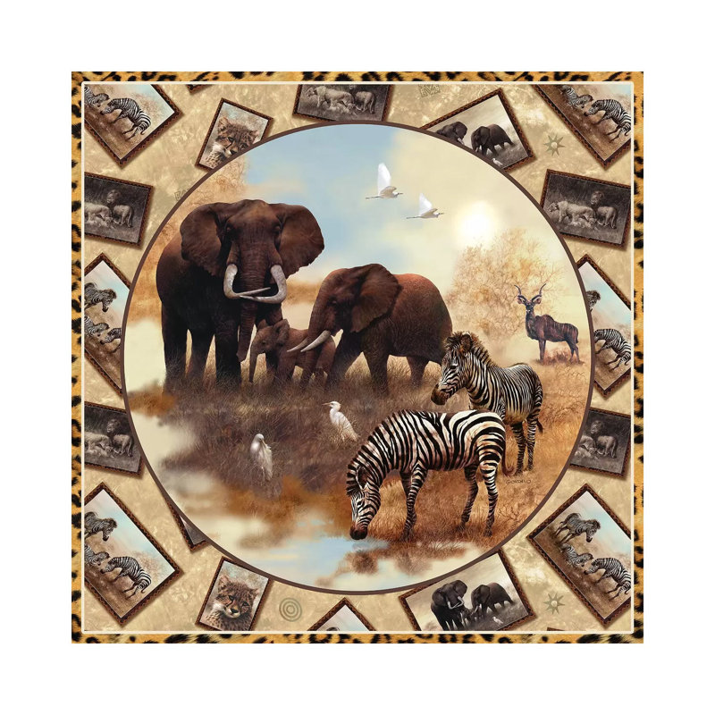 Safari Square Circle - Wrapped Canvas Print, 66.04 cm H x 66.04 cm W x 3.175 cm D