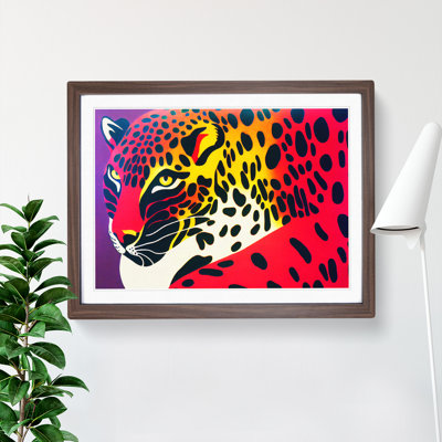 Spirited Leopard Abstract - Framed Print