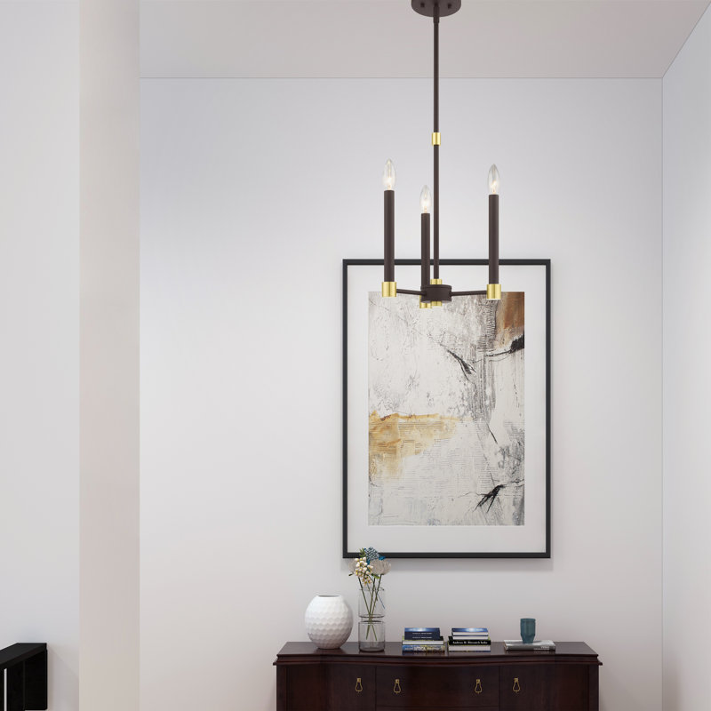 Lustre traditionnel à 3 lumières de style bougie Orean, Bronze