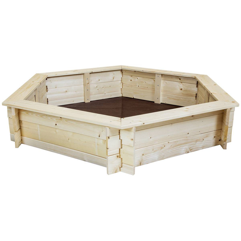Freeport Park Edmundson 119cm x 24cm Hexagon Sandbox with Cover