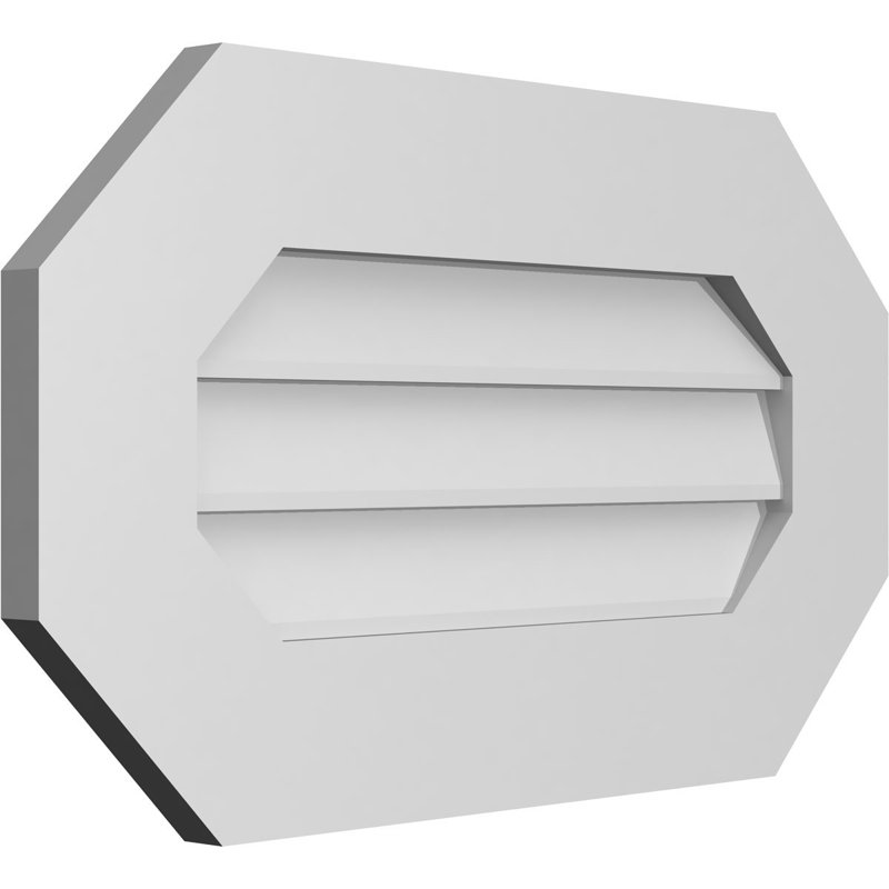 Évent horizontal gondole allongé en surface octogonal Signature, H 14 po x l 24 po x P 1 po